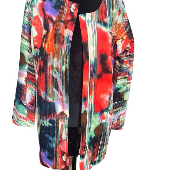 Chelsea&Theodore, Size Large, Vibrant Abstract Zip-Up Jacket. A4 - Picture 4 of 8